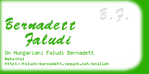 bernadett faludi business card